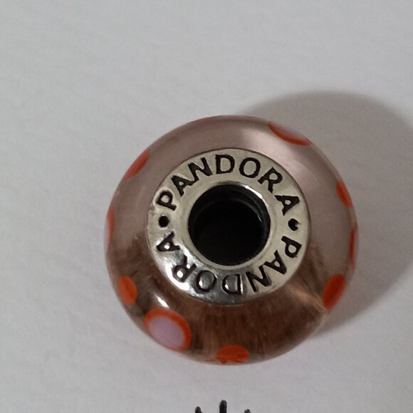 Pandora cinnamon bubbles murano glass charm, EUC - Picture 2 of 4
